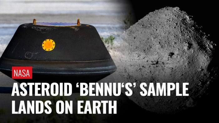 Nasa osiris rex spacecraft asteroid bennu tag success