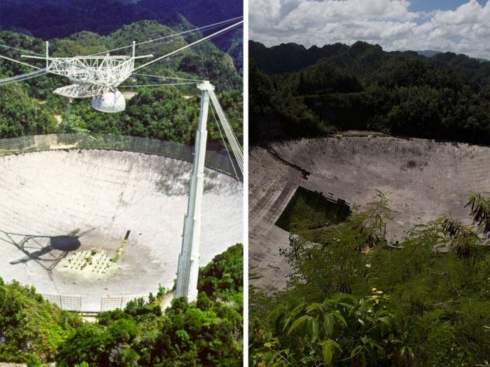 Arecibo observatory puerto rico decommission structural collapse cable break