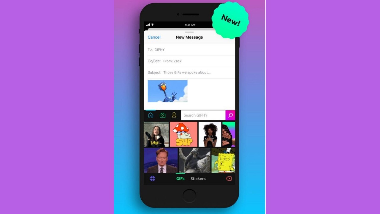 Giphy ios launched ubergizmo Giphy keyboard extension sticker maker ios 12