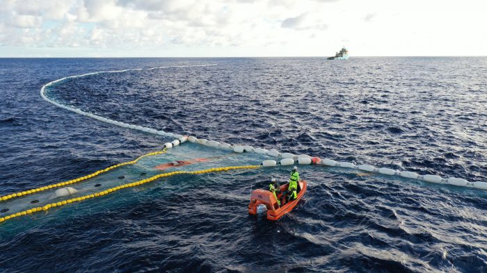 Ocean cleanup system 03 is catching plastic pollution in the pacific