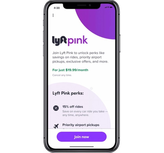 Lyft membership Lyft pink subscription price discount perks