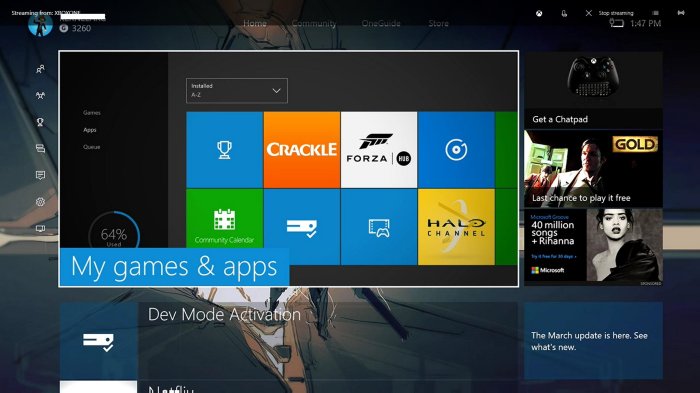 Xbox one dev mode windows apps