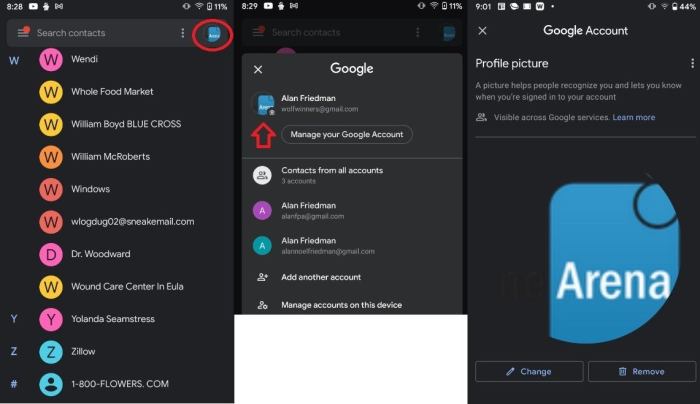 Google v3 contacts lets account change profile now picture How change your google profile photo contacts app