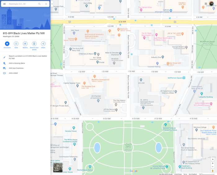 Google Maps adds 'Black Lives Matter' mural in Washington - 9to5Google Black lives matter satelliite apple maps