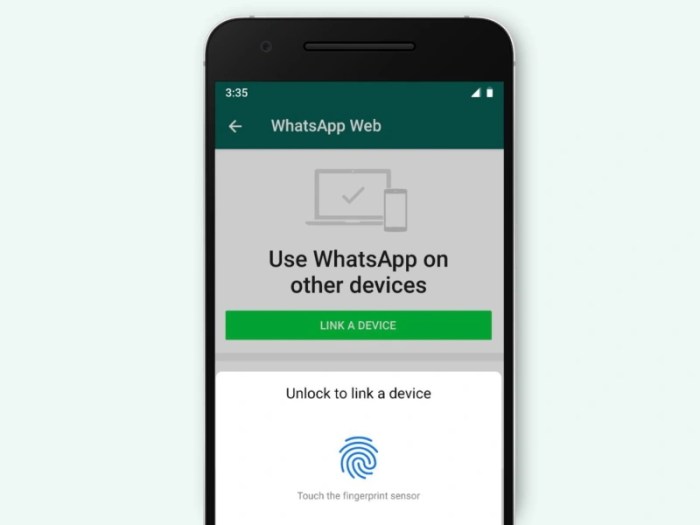 Whatsapp biometric authentication fingerprint face unlock desktop browser app