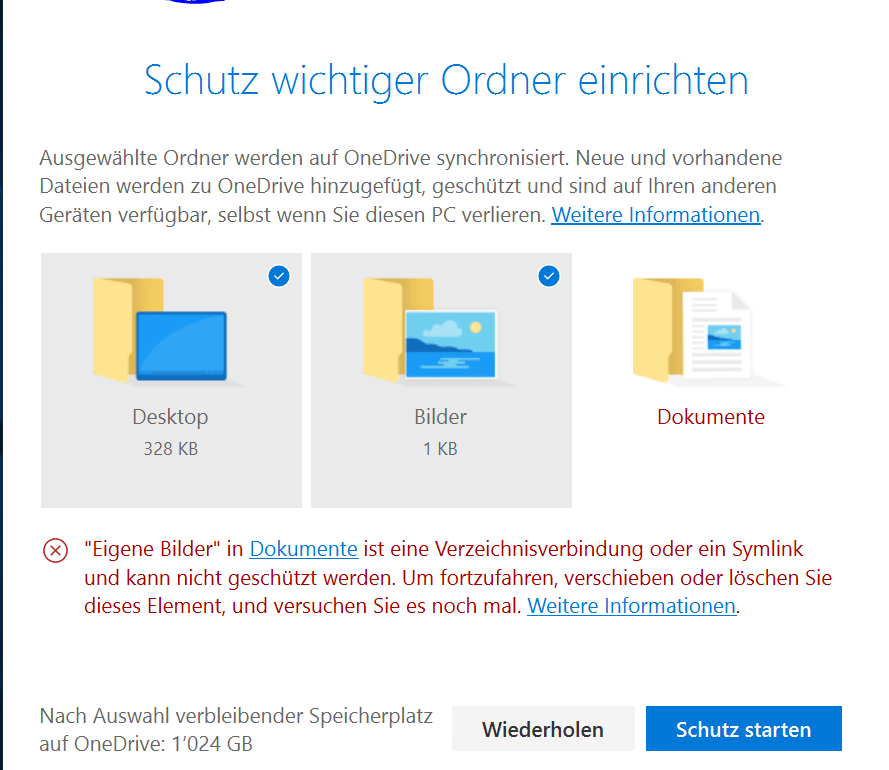 Microsoft onedrive folder protection feature
