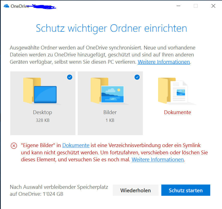 Microsoft onedrive folder protection feature
