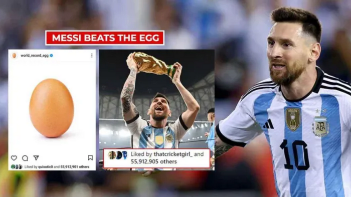 Instagram lionel messi most liked record egg