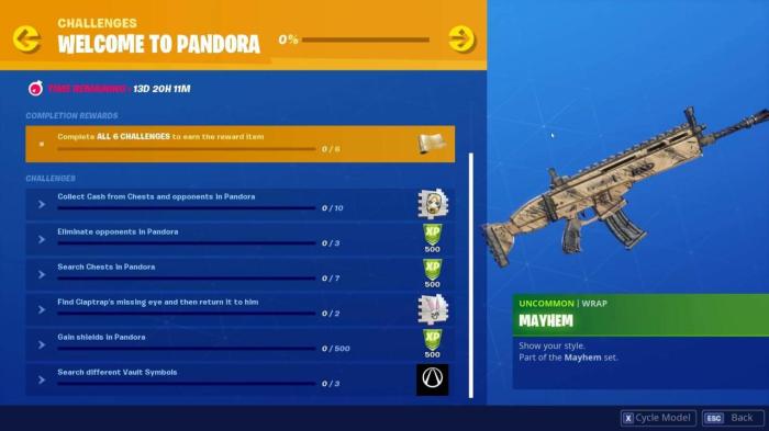 Fortnite borderlands 3 crossover psycho claptrap pandora