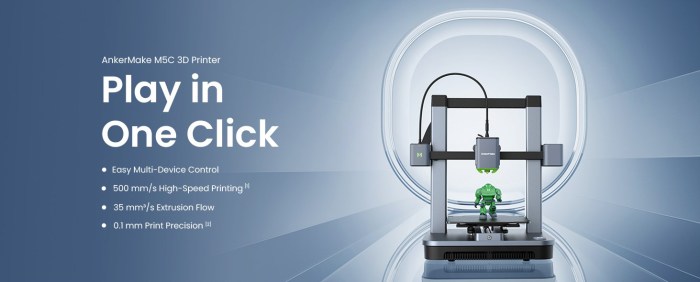 Anker announces the m5c a simplified more affordable 3d printer