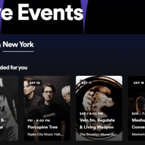 Spotify personalized list of local concerts
