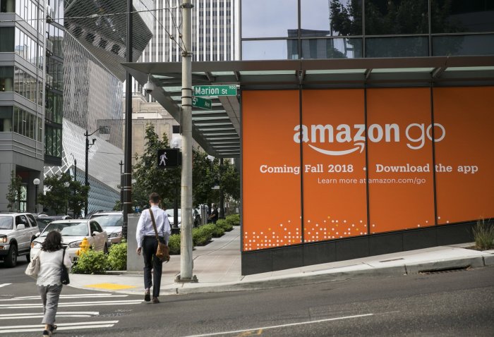 Amazon store go opens seattle second grocery Amazon go store small format seattle launch
