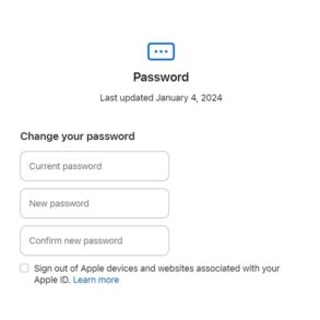Apple id password change how to