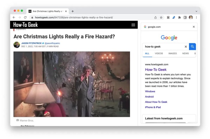 Google chrome refreshed side panel