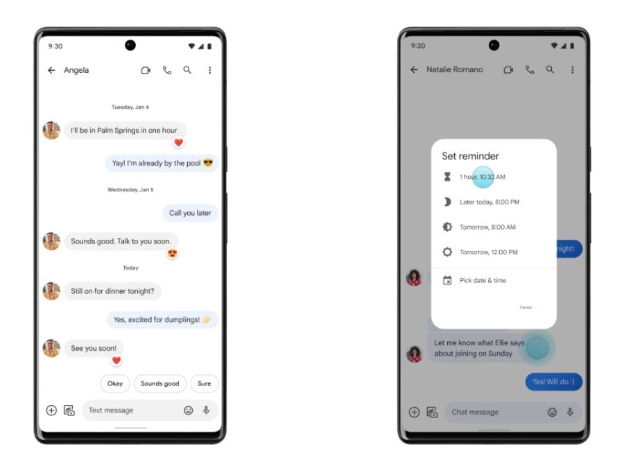 Google messages imessage sms reactions