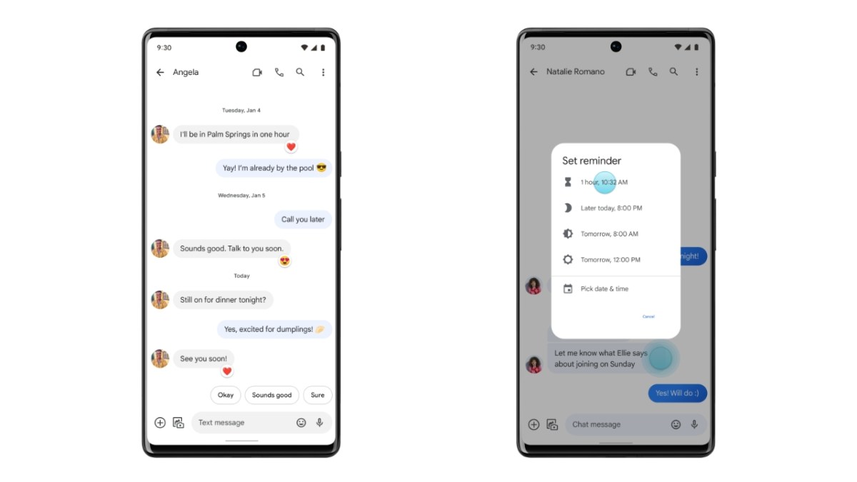 Google messages imessage sms reactions