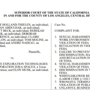 Spacex elon musk sexual harassment lawsuit