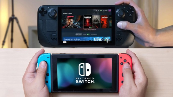 Nintendo switch steam deck handheld consoles gaming