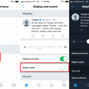 Twitter night mode feature ios app update