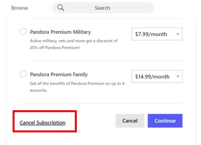 Pandora plus improved subscription service