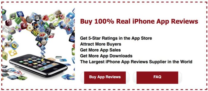 Apple app store scams ios fraud reviews ratings flicktype