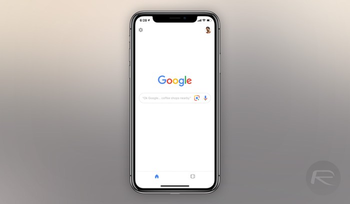 Google app shortcut circle to search google lens ios