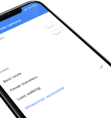 Google maps twenty percent wheelchair accessible