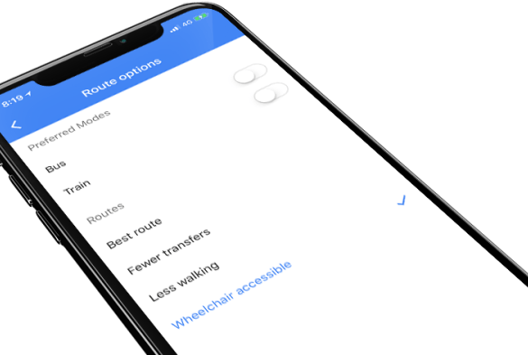 Google maps twenty percent wheelchair accessible
