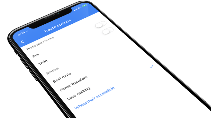 Google maps twenty percent wheelchair accessible