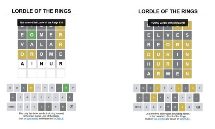 Wordle Meets Lord Of The Rings In The Tolkien-Inspired Lordle Of The ... Test your lord of the rings knowledge with this wordle clone