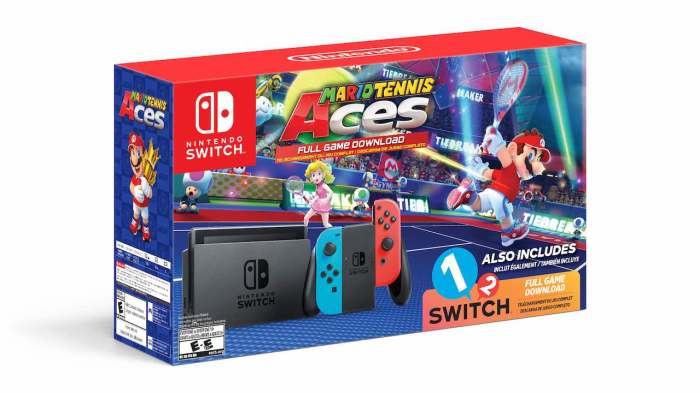Switch nintendo bundle mario tennis aces walmart exclusive featuring up includes neon reveals coming serves month system next console blue Still available red nintendo switch bundle at walmart includes free carrying case and 20 credit