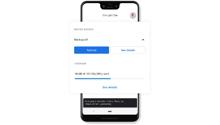 Google one backup android phone how to