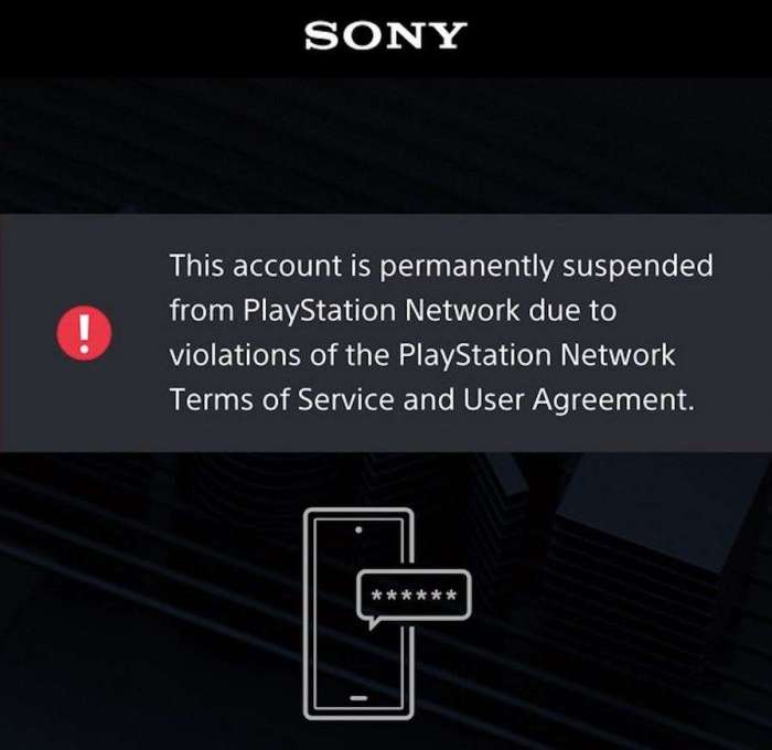 Sony playstation account ps5 bans permanent suspension