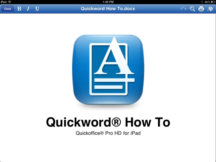 Android quick app quickoffice pro