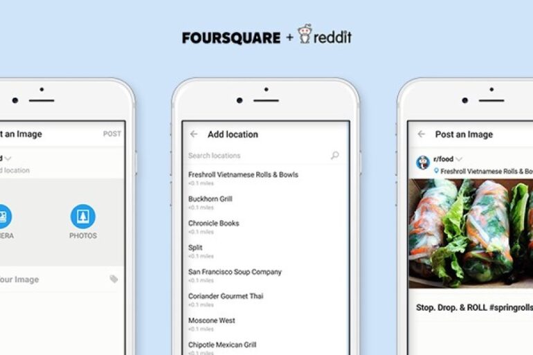 Reddit location tags mobile posts foursquare