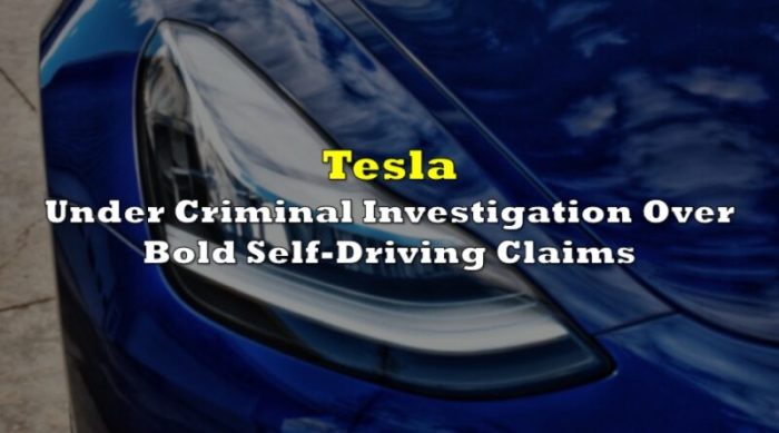Tesla justice investigation securities wire fraud self driving