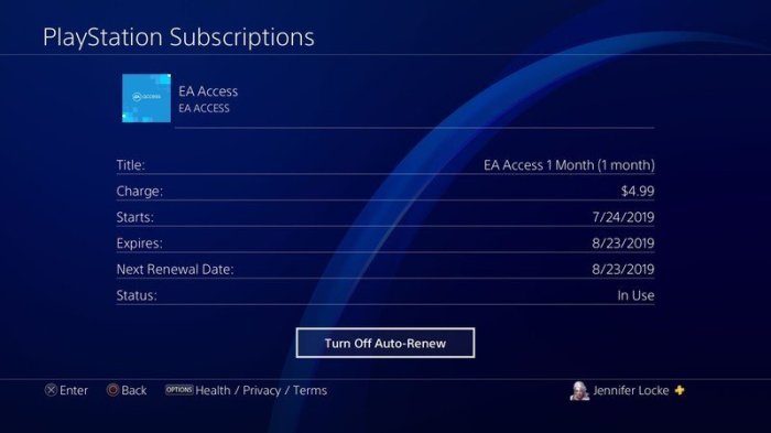 How to cancel EA Access auto-renewal on PlayStation 4 | Android Central How cancel ea access auto renewal playstation 4
