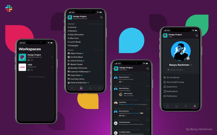 Slack iphone app redesign bottom navigation bar android